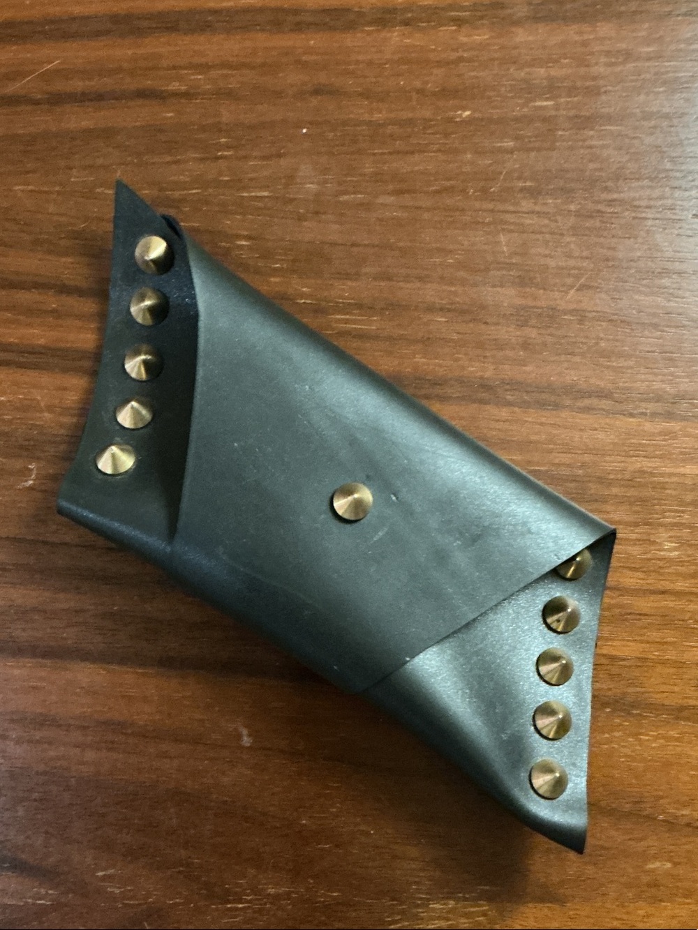 Artisan Made Vegan Leather Studded Wrap Wallet